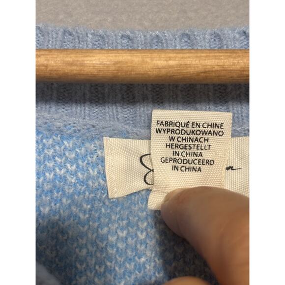 Jessica Simpson Cropped Flare Sleeve Sweater L Y2K Colorblock Soft Pastel Cozy - Picture 4 of 7